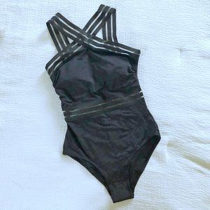 Black One Piece Swimsuit With Mesh Details NEW!!!